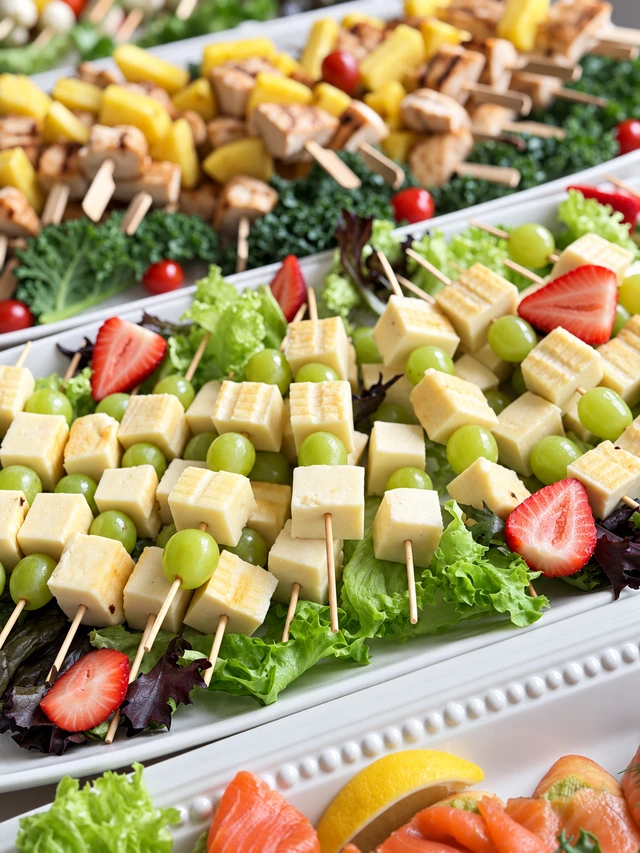 Cheese and grape appetizer skewers