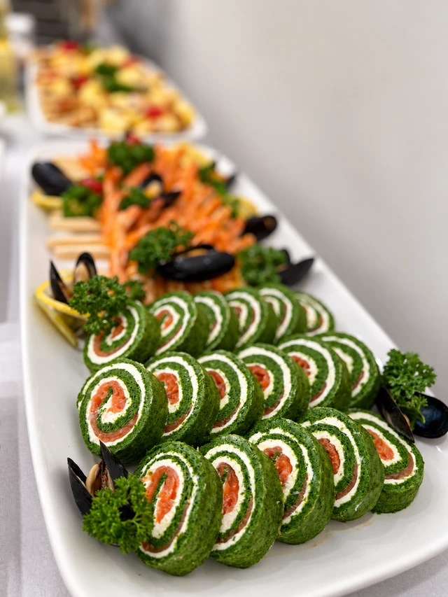 Green rolled appetizer bites