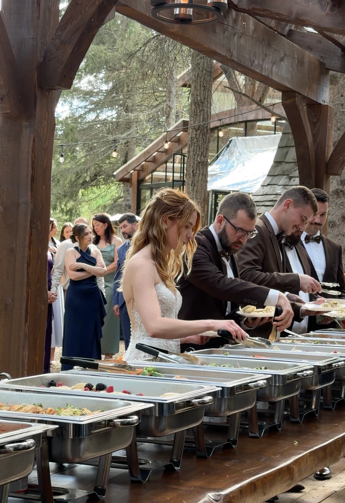 Wedding buffet service for 95 guests at The Valley Weddings in Westerose, Alberta
