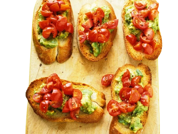 Avocado-Salmon Bruschetta.