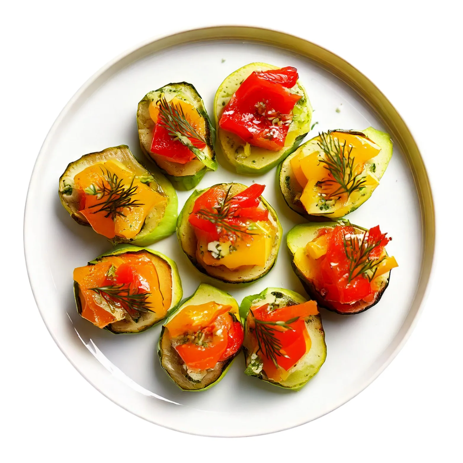 Zucchini And Pepper Canapés.