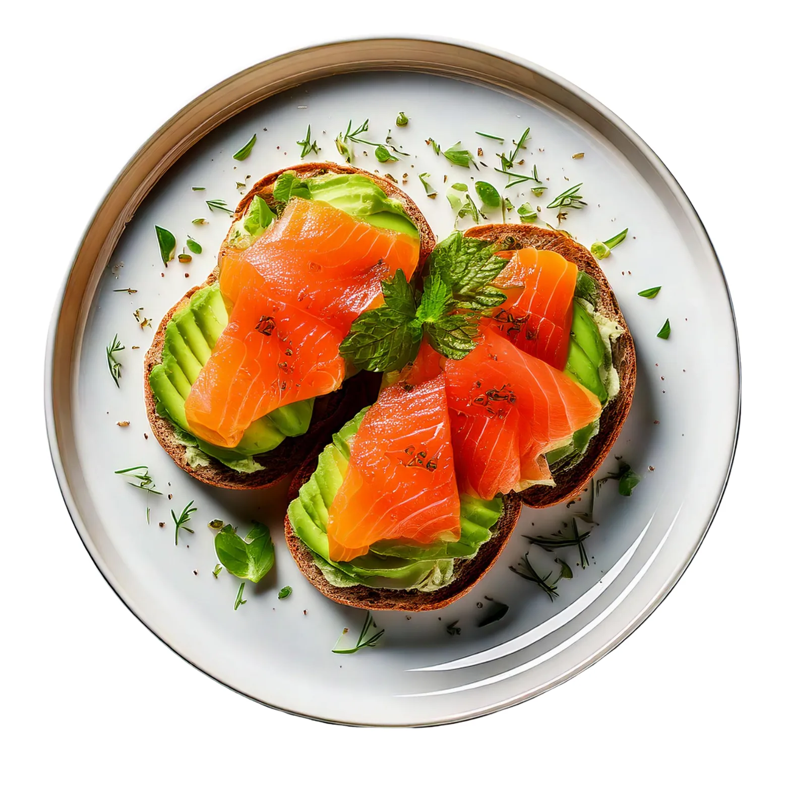Avocado-Salmon Bruschetta.