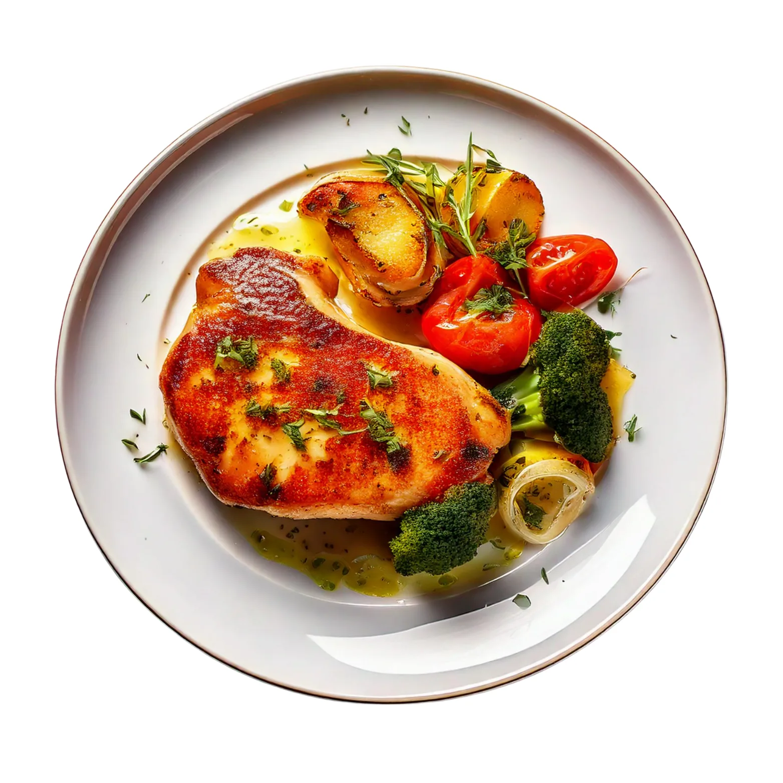 Chicken Steak In The Mediterranean Style.