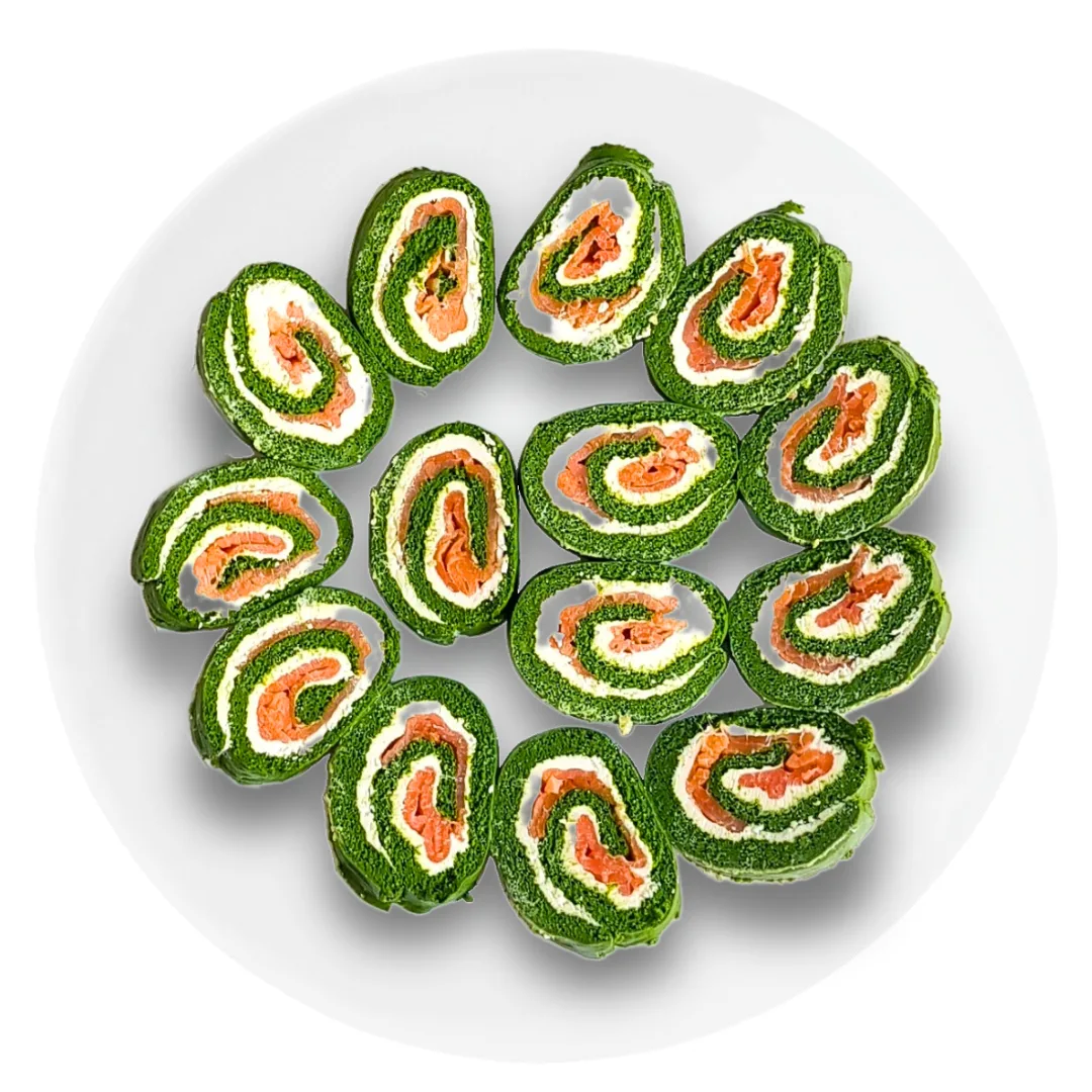 Spinach and Salmon Roll.