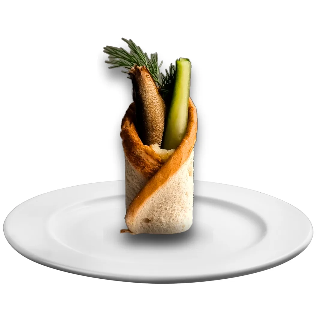 Appetizer with sprat.