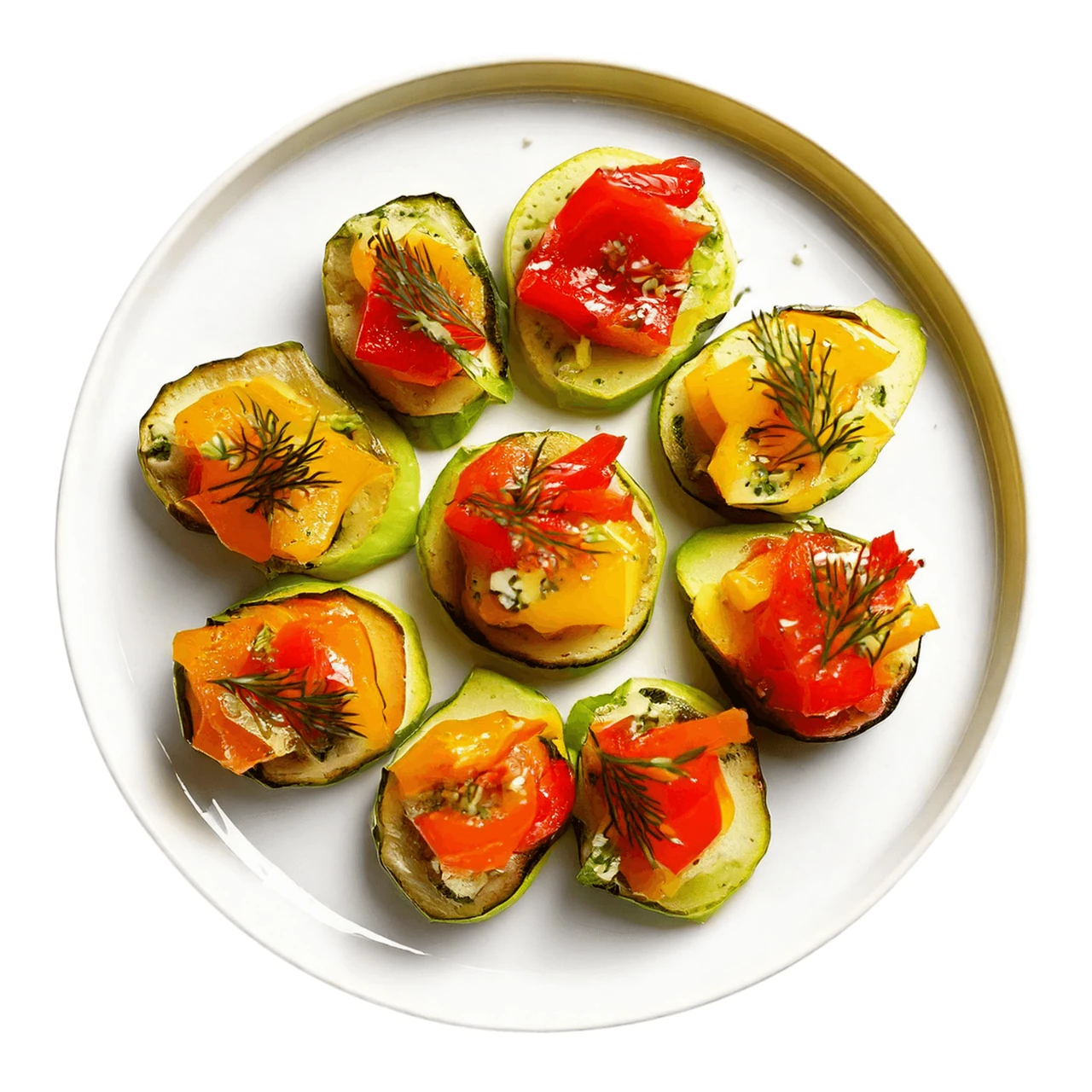 Zucchini and Pepper Canapés