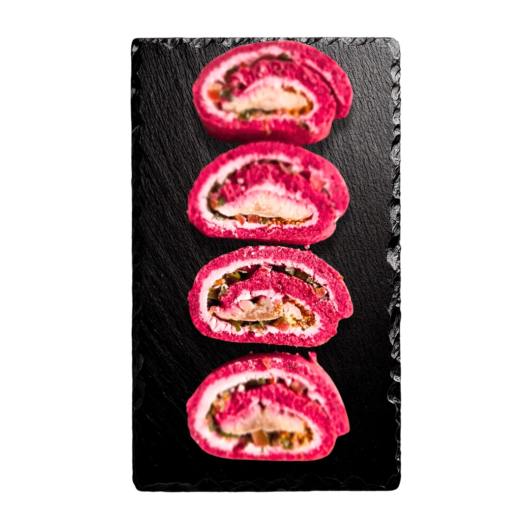 Beet and Herring Roulade